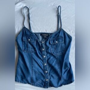 Vintage Bebe- button up denim tank top Size: small